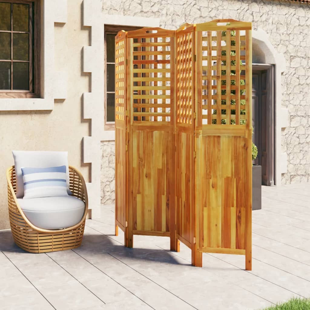 vidaXL Paravan de cameră 4 panouri 162x2x180 cm lemn masiv de acacia vidaXL Paravan de cameră 4 panouri 162x2x180 cm lemn masiv de acacia