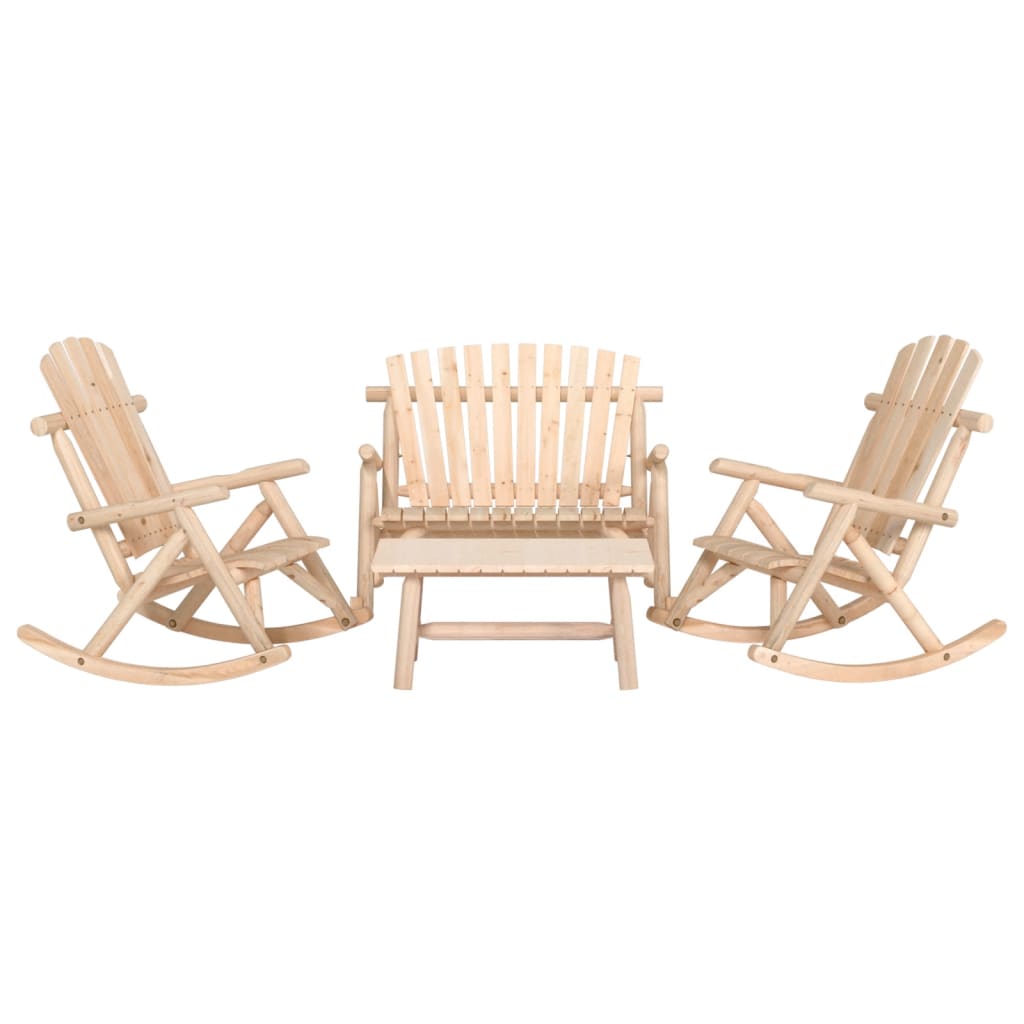 vidaXL Set mobilier de grădină, 4 piese, lemn masiv de molid vidaXL Set mobilier de grădină, 4 piese, lemn masiv de molid