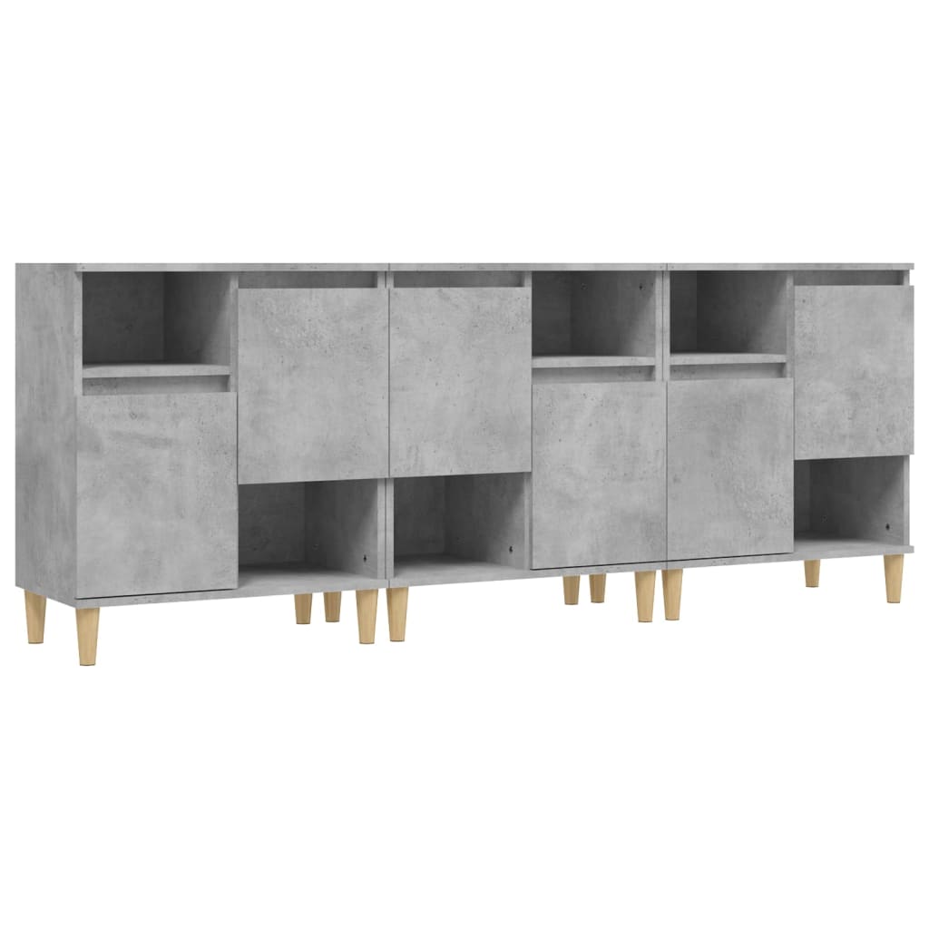 vidaXL Dulapuri, 3 buc, gri beton, 60x35x70 cm, lemn prelucrat vidaXL Dulapuri, 3 buc, gri beton, 60x35x70 cm, lemn prelucrat