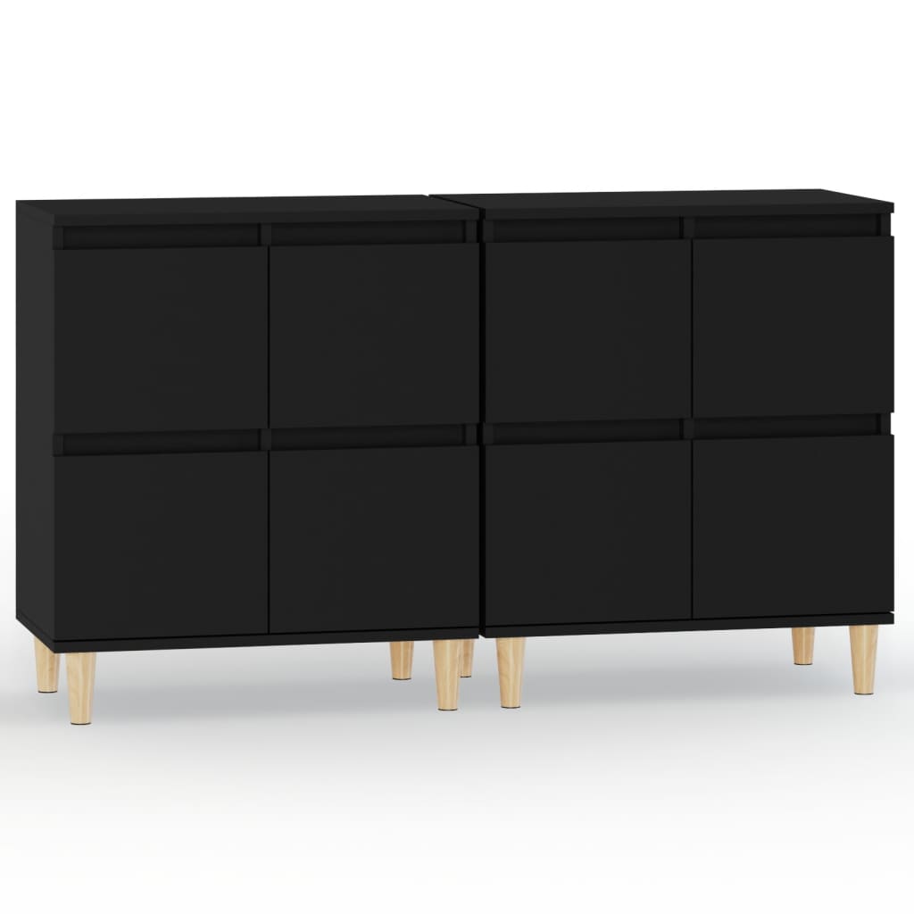 vidaXL Dulapuri, 2 buc, negru, 60x35x70 cm, lemn prelucrat vidaXL Dulapuri, 2 buc, negru, 60x35x70 cm, lemn prelucrat