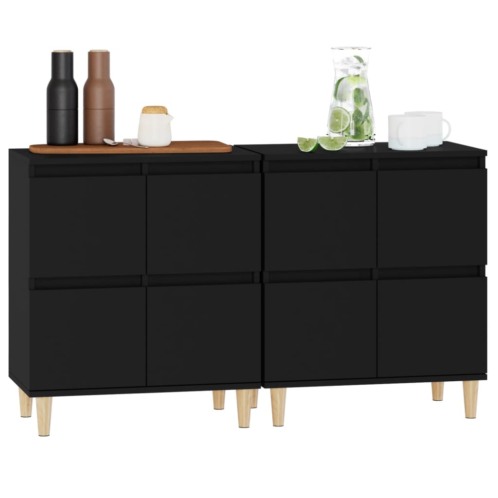 vidaXL Dulapuri, 2 buc, negru, 60x35x70 cm, lemn prelucrat vidaXL Dulapuri, 2 buc, negru, 60x35x70 cm, lemn prelucrat