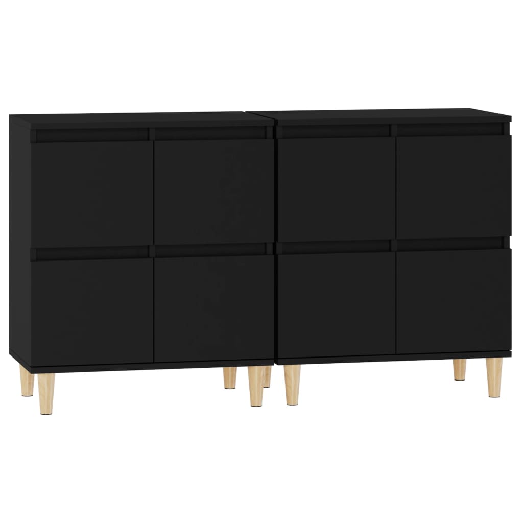 vidaXL Dulapuri, 2 buc, negru, 60x35x70 cm, lemn prelucrat vidaXL Dulapuri, 2 buc, negru, 60x35x70 cm, lemn prelucrat