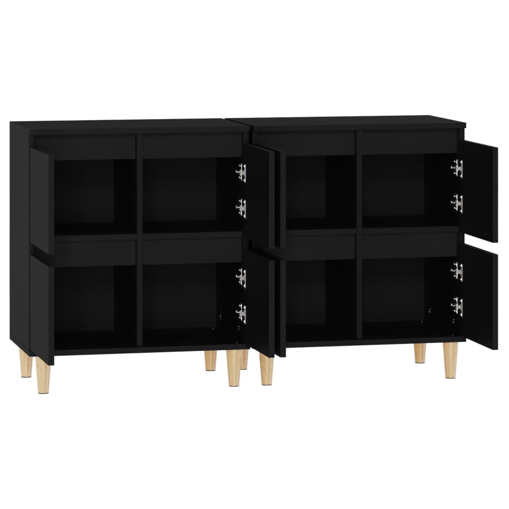 vidaXL Dulapuri, 2 buc, negru, 60x35x70 cm, lemn prelucrat vidaXL Dulapuri, 2 buc, negru, 60x35x70 cm, lemn prelucrat