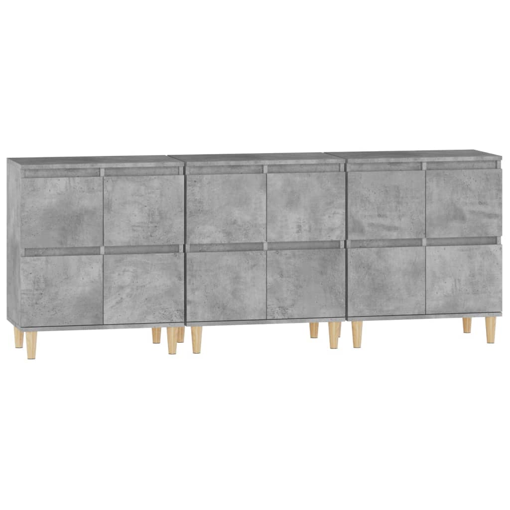 vidaXL Dulapuri, 3 buc, gri beton, 60x35x70 cm, lemn prelucrat vidaXL Dulapuri, 3 buc, gri beton, 60x35x70 cm, lemn prelucrat