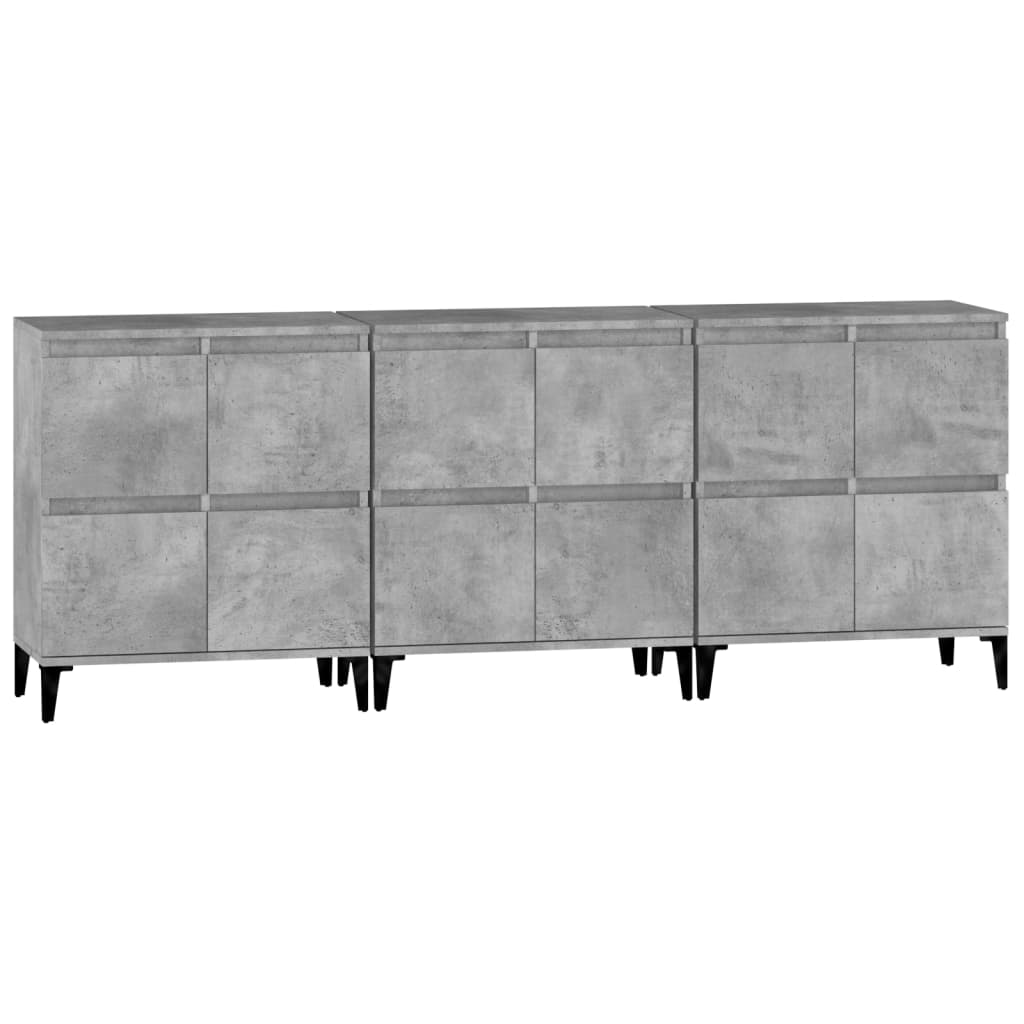 vidaXL Dulapuri, 3 buc, gri beton, 60x35x70 cm, lemn prelucrat vidaXL Dulapuri, 3 buc, gri beton, 60x35x70 cm, lemn prelucrat