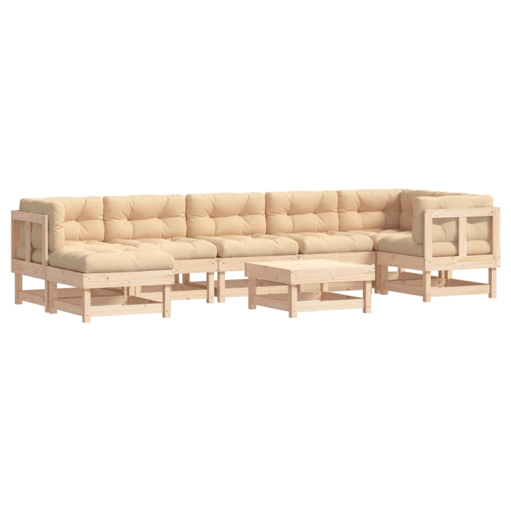 vidaXL Set mobilier de grădină cu perne, 8 piese, lemn masiv vidaXL Set mobilier de grădină cu perne, 8 piese, lemn masiv