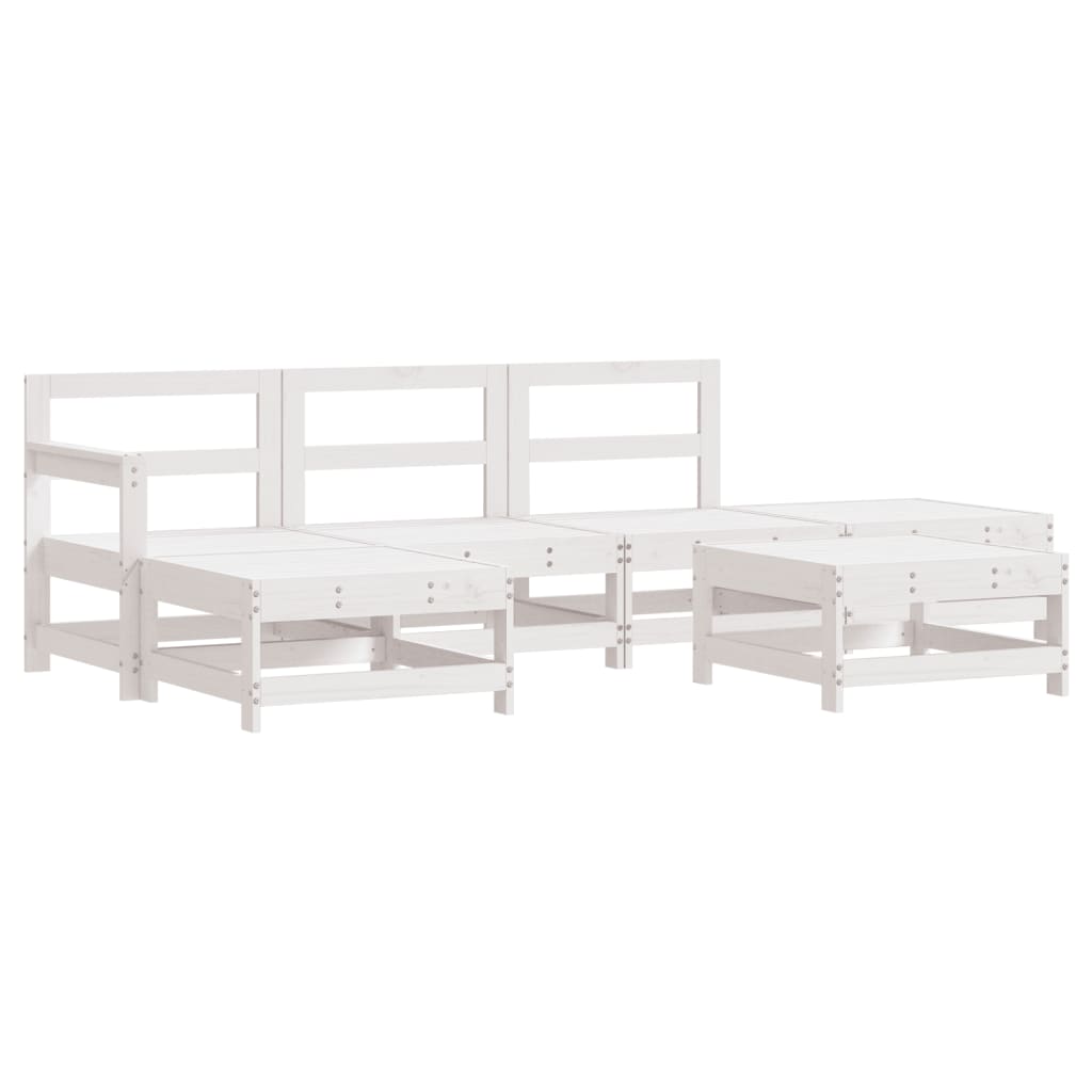 vidaXL Set mobilier relaxare grădină&perne 6 piese alb lemn masiv pin