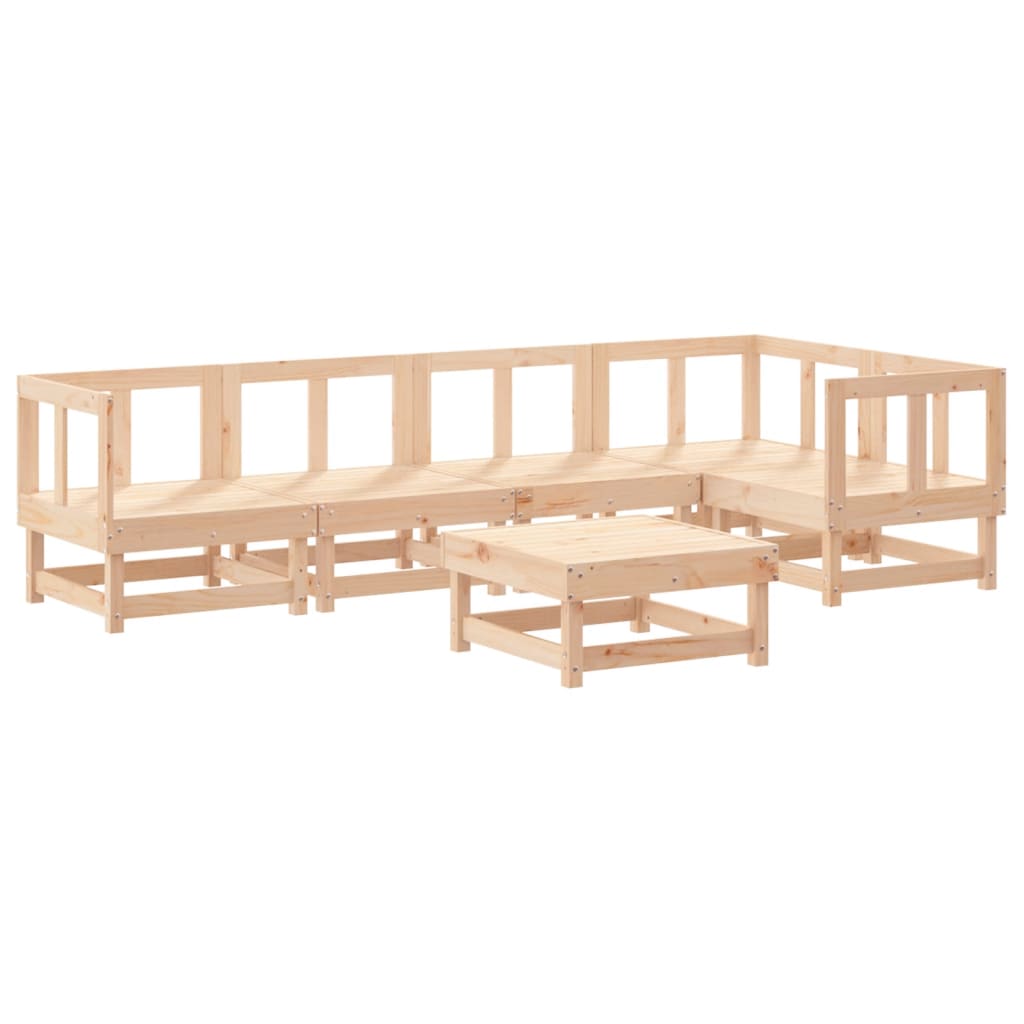 vidaXL Set mobilier relaxare de grădină & perne 6 piese lemn masiv pin vidaXL Set mobilier relaxare de grădină & perne 6 piese lemn masiv pin
