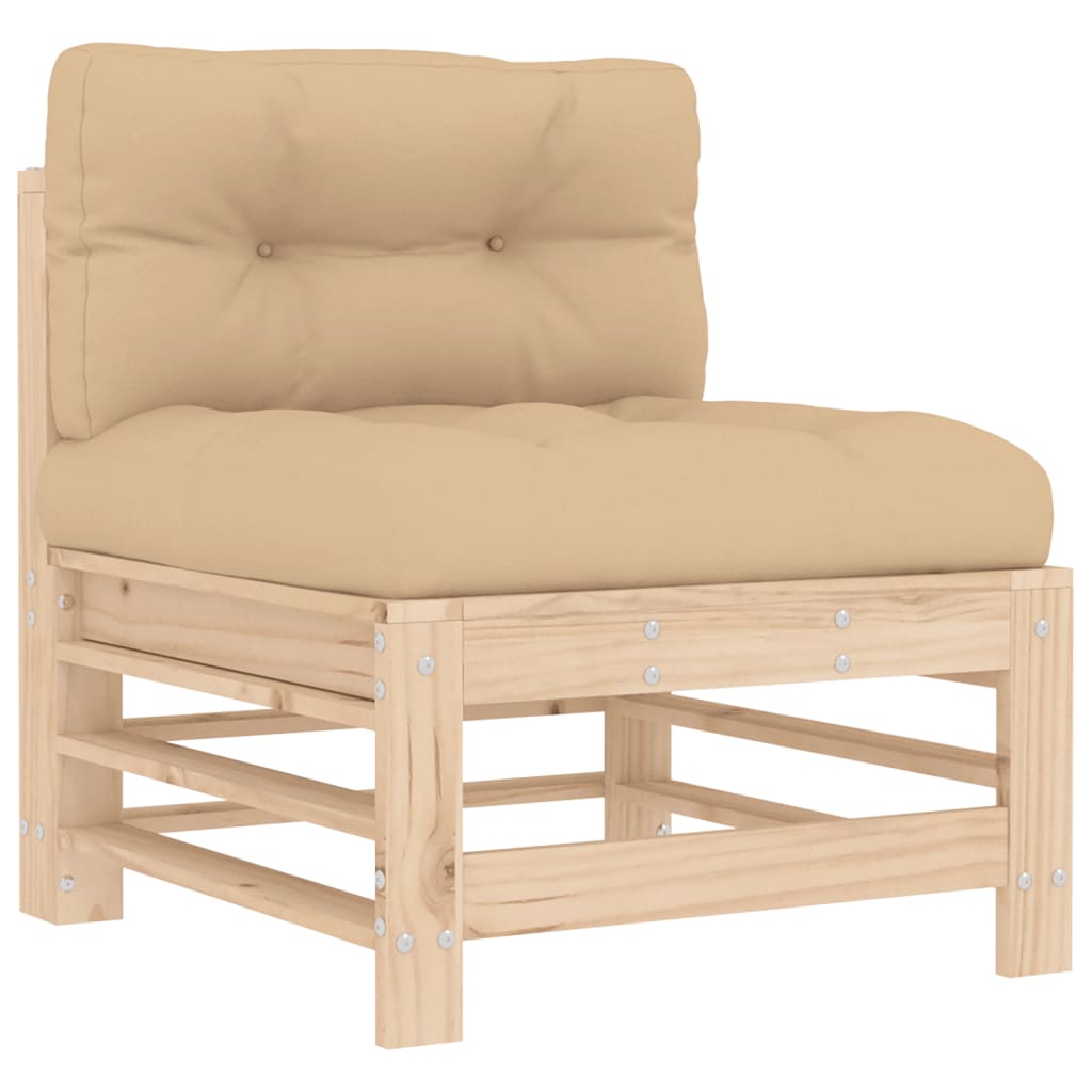vidaXL Set mobilier relaxare de grădină & perne 6 piese lemn masiv pin vidaXL Set mobilier relaxare de grădină & perne 6 piese lemn masiv pin