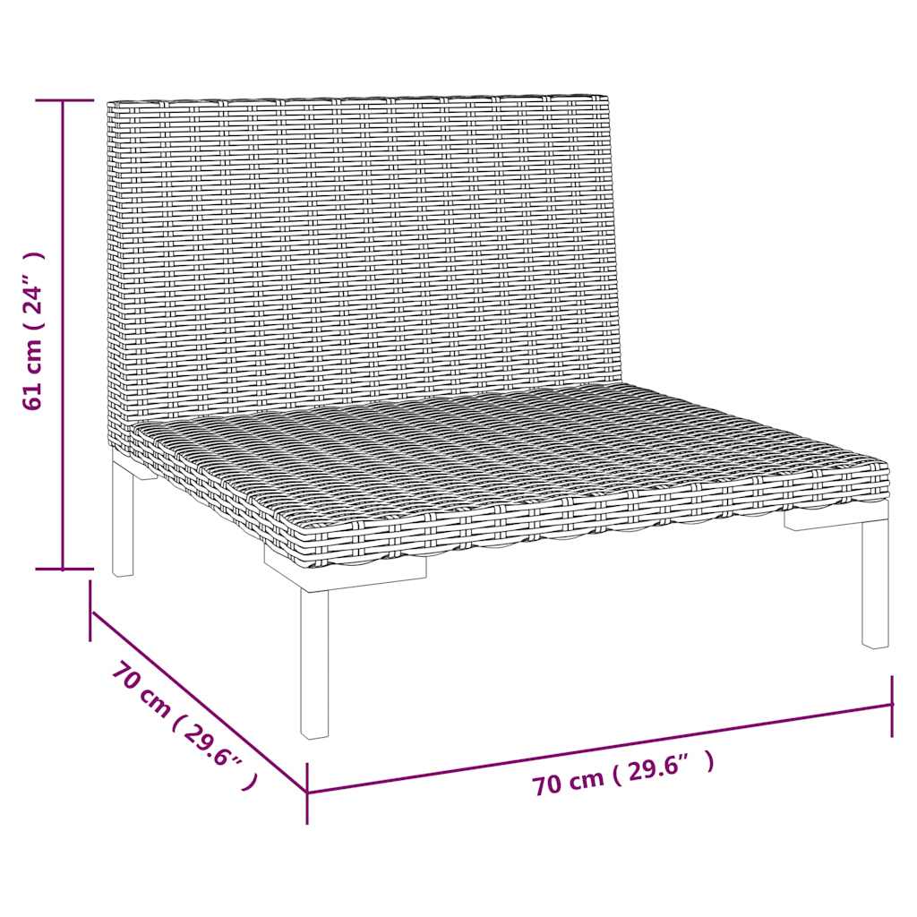 vidaXL Canapele de grădină cu perne semi-rotunde, 2 buc., poliratan vidaXL Canapele de grădină cu perne semi-rotunde, 2 buc., poliratan