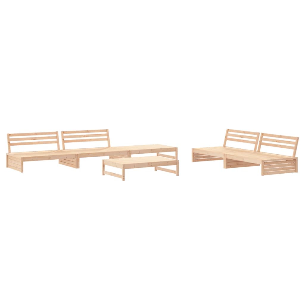 vidaXL Set mobilier relaxare de grădină & perne 6 piese lemn masiv pin vidaXL Set mobilier relaxare de grădină & perne 6 piese lemn masiv pin