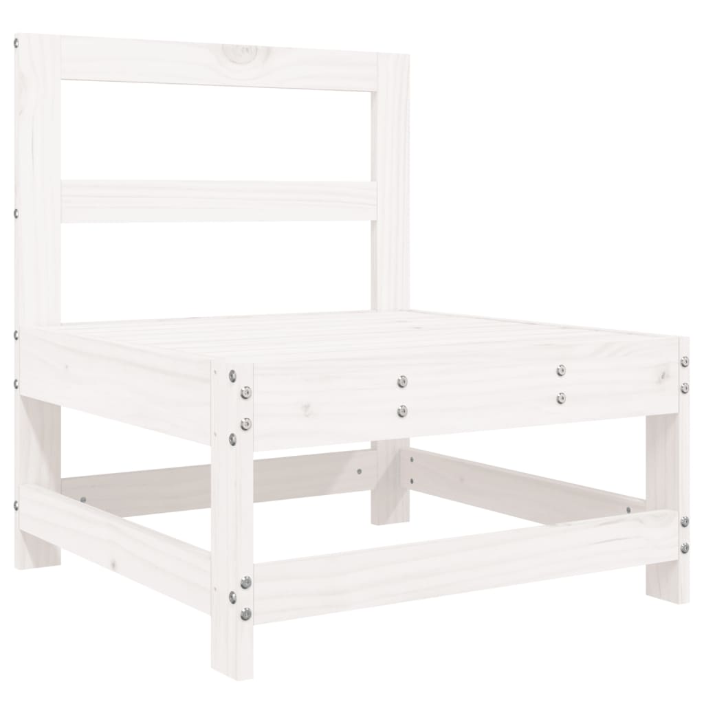 vidaXL Set mobilier relaxare de grădină 5 piese alb lemn masiv de pin vidaXL Set mobilier relaxare de grădină 5 piese alb lemn masiv de pin