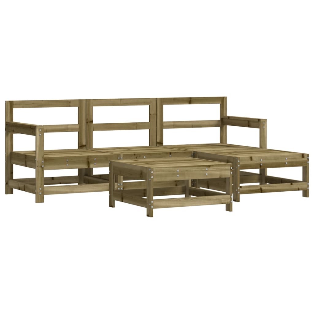 vidaXL Set mobilier relaxare pentru grădină 5 piese lemn de pin tratat vidaXL Set mobilier relaxare pentru grădină 5 piese lemn de pin tratat