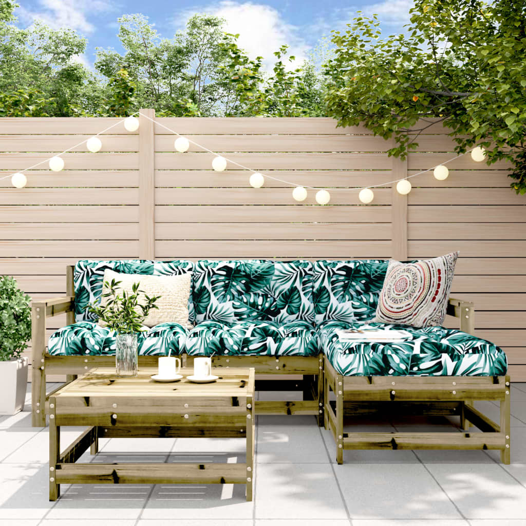 vidaXL Set mobilier relaxare pentru grădină 5 piese lemn de pin tratat vidaXL Set mobilier relaxare pentru grădină 5 piese lemn de pin tratat