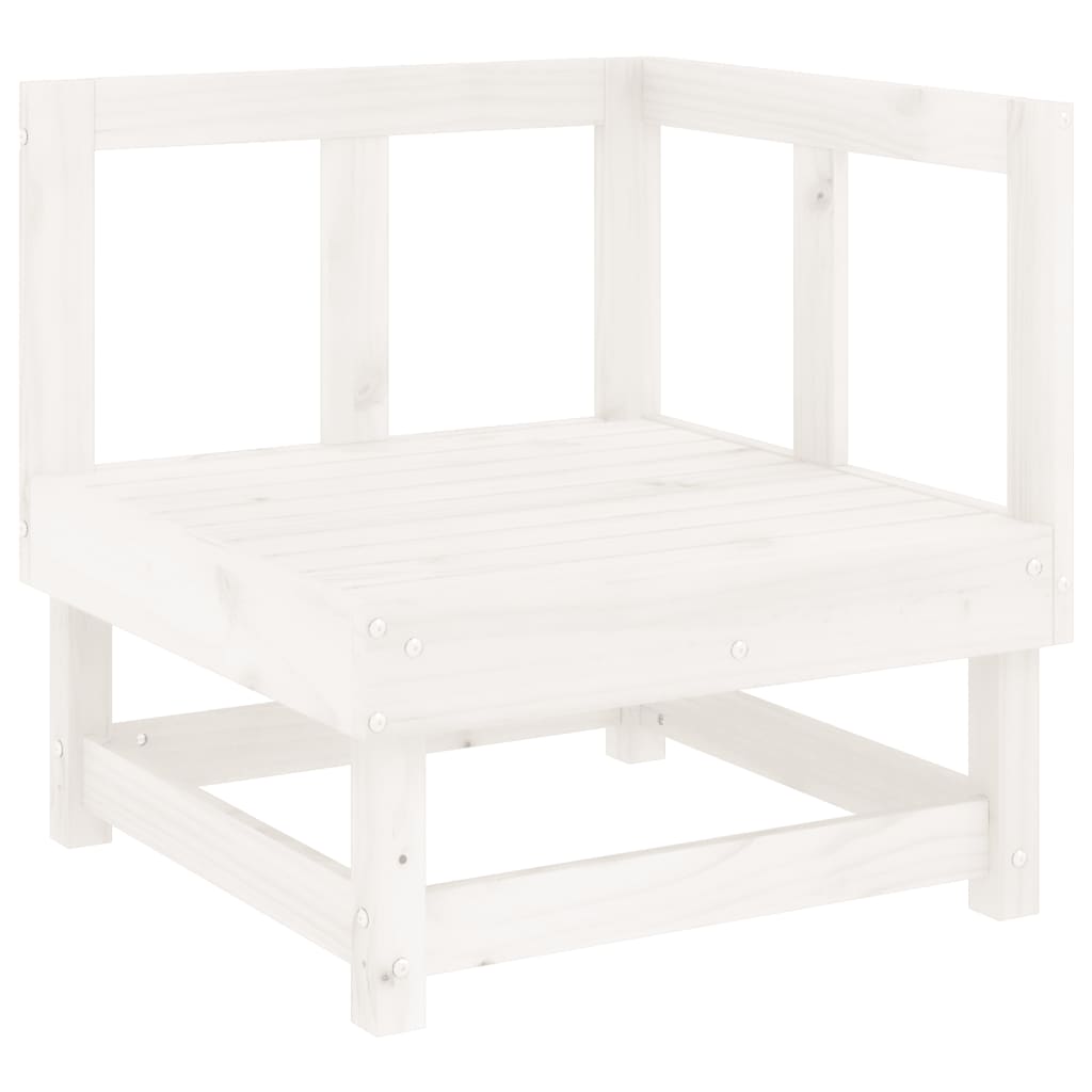 vidaXL Set mobilier relaxare grădină, 8 piese, alb, lemn masiv de pin