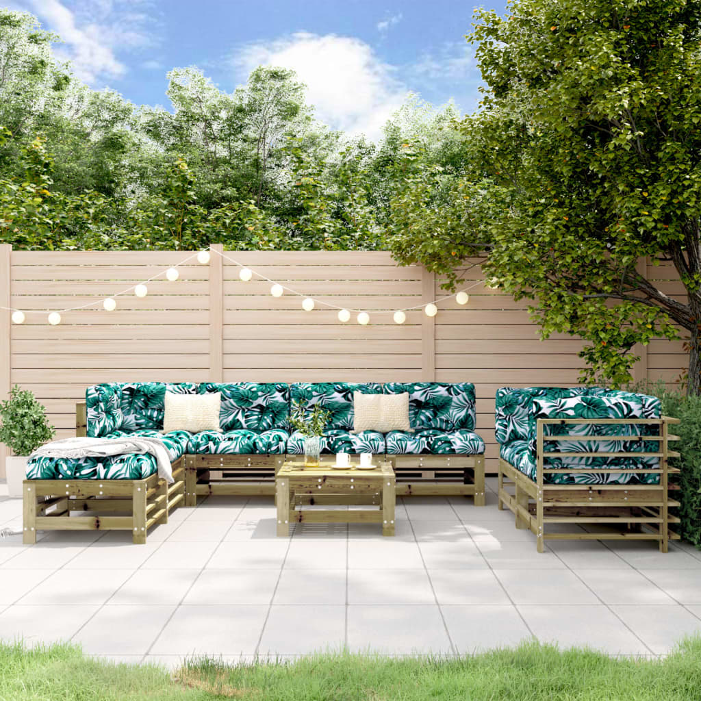 vidaXL Set mobilier de grădină, 9 piese, lemn de pin tratat vidaXL Set mobilier de grădină, 9 piese, lemn de pin tratat