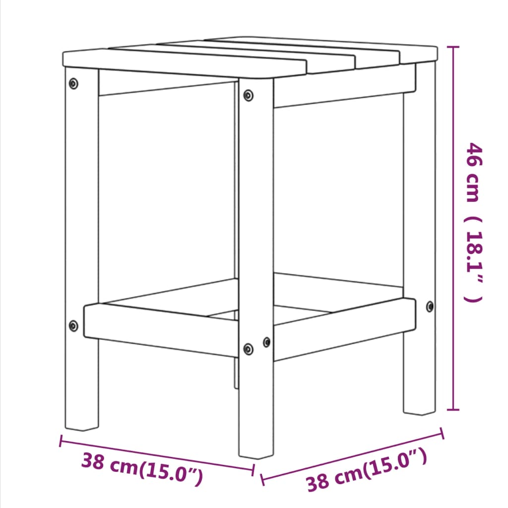 vidaXL Masă Adirondack de grădină, alb, 38x38x46 cm, HDPE vidaXL Masă Adirondack de grădină, alb, 38x38x46 cm, HDPE