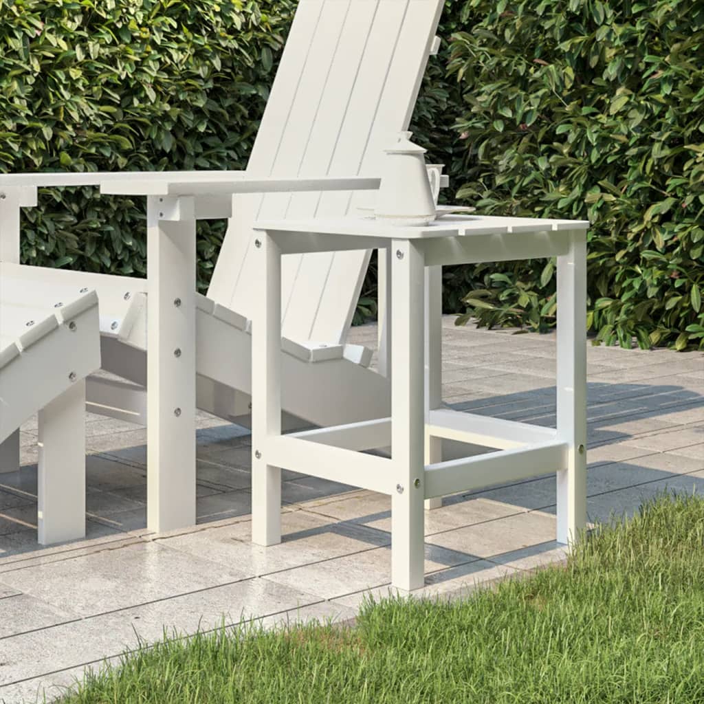 vidaXL Masă Adirondack de grădină, alb, 38x38x46 cm, HDPE vidaXL Masă Adirondack de grădină, alb, 38x38x46 cm, HDPE