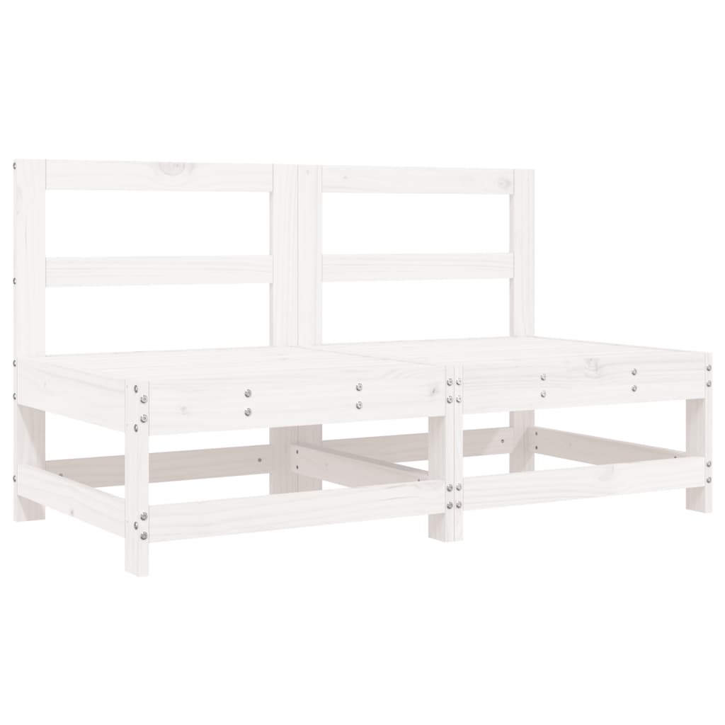 vidaXL Set mobilier relaxare grădină, 8 piese, alb, lemn masiv de pin