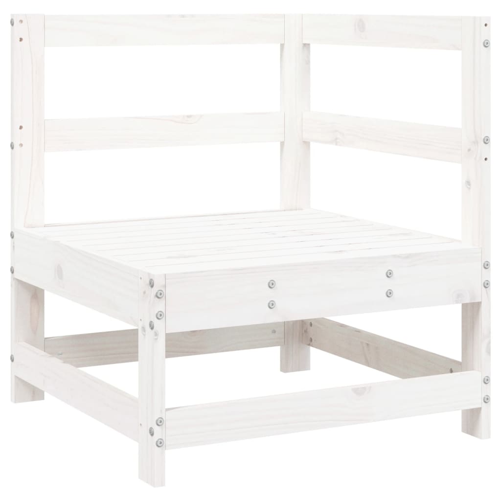 vidaXL Set mobilier relaxare de grădină 5 piese alb lemn masiv de pin vidaXL Set mobilier relaxare de grădină 5 piese alb lemn masiv de pin