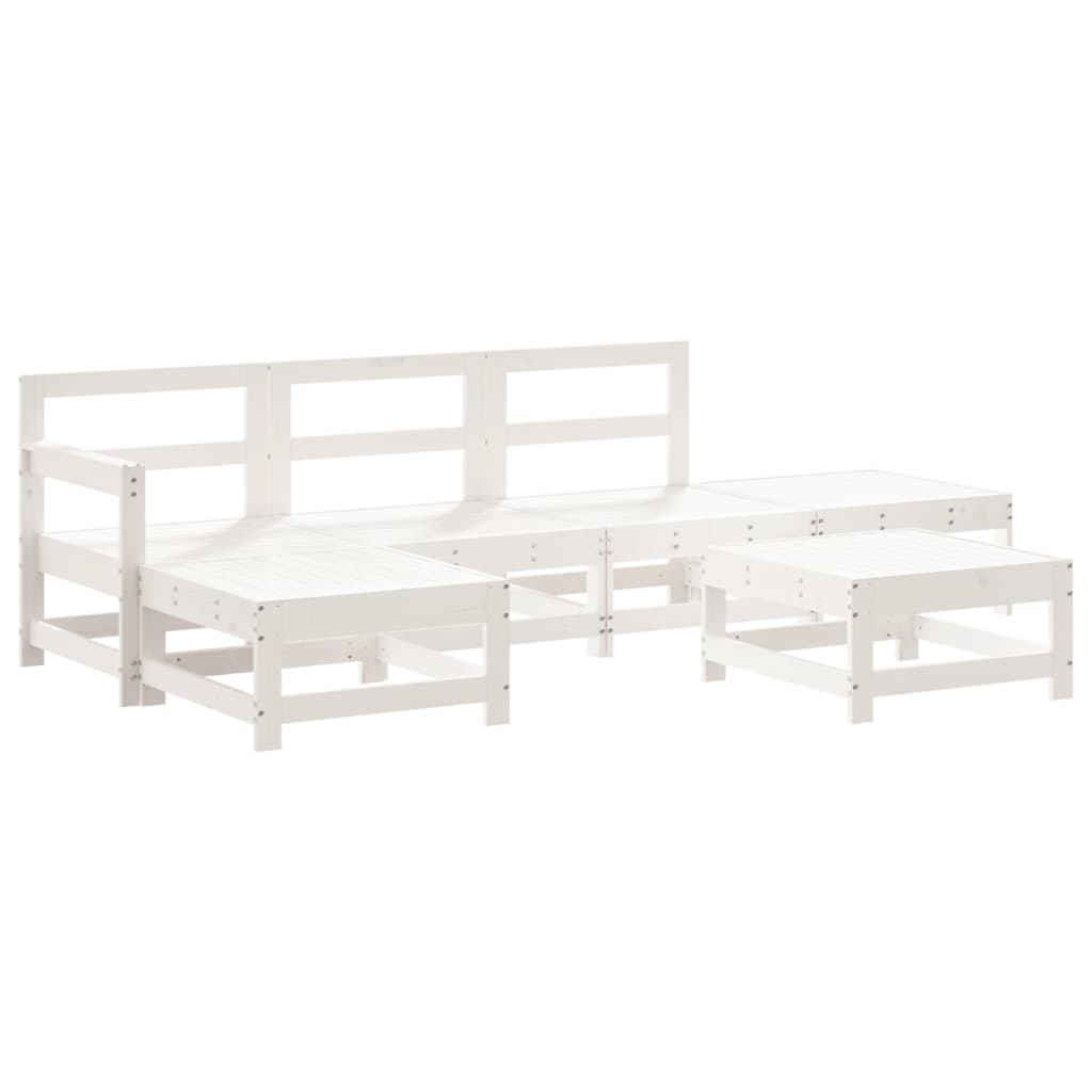vidaXL Set mobilier de grădină, 6 piese, alb, lemn masiv pin vidaXL Set mobilier de grădină, 6 piese, alb, lemn masiv pin