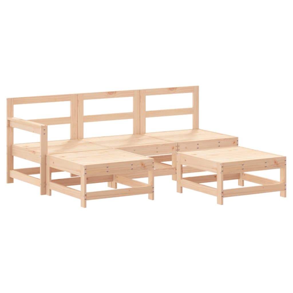 vidaXL Set mobilier relaxare de grădină 5 piese lemn masiv de pin vidaXL Set mobilier relaxare de grădină 5 piese lemn masiv de pin
