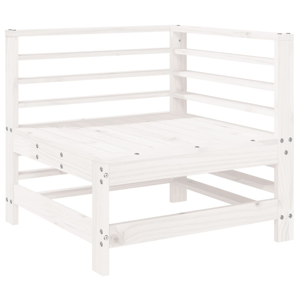 vidaXL Set mobilier relaxare de grădină 5 piese alb lemn masiv de pin vidaXL Set mobilier relaxare de grădină 5 piese alb lemn masiv de pin