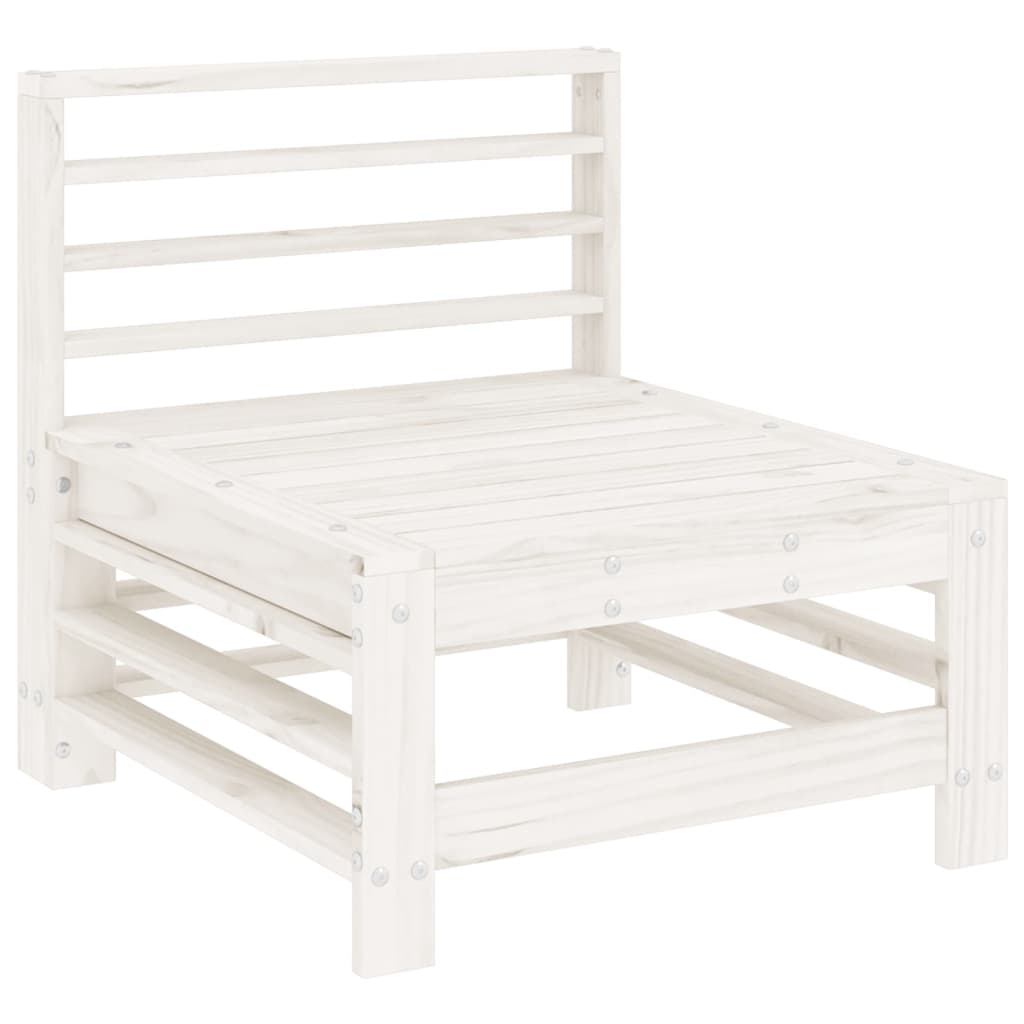 vidaXL Set mobilier relaxare de grădină 5 piese alb lemn masiv de pin vidaXL Set mobilier relaxare de grădină 5 piese alb lemn masiv de pin
