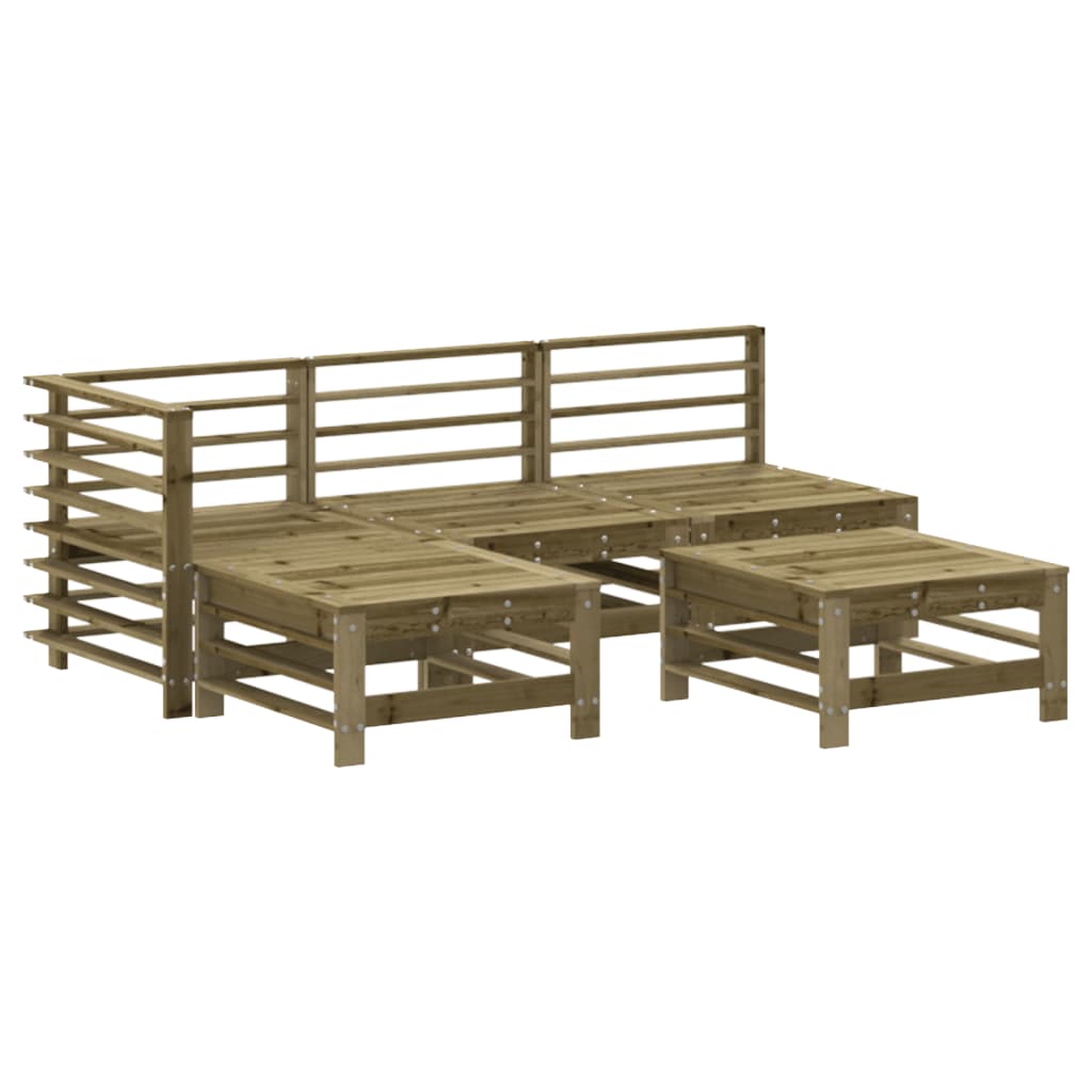 vidaXL Set mobilier relaxare pentru grădină 5 piese lemn de pin tratat