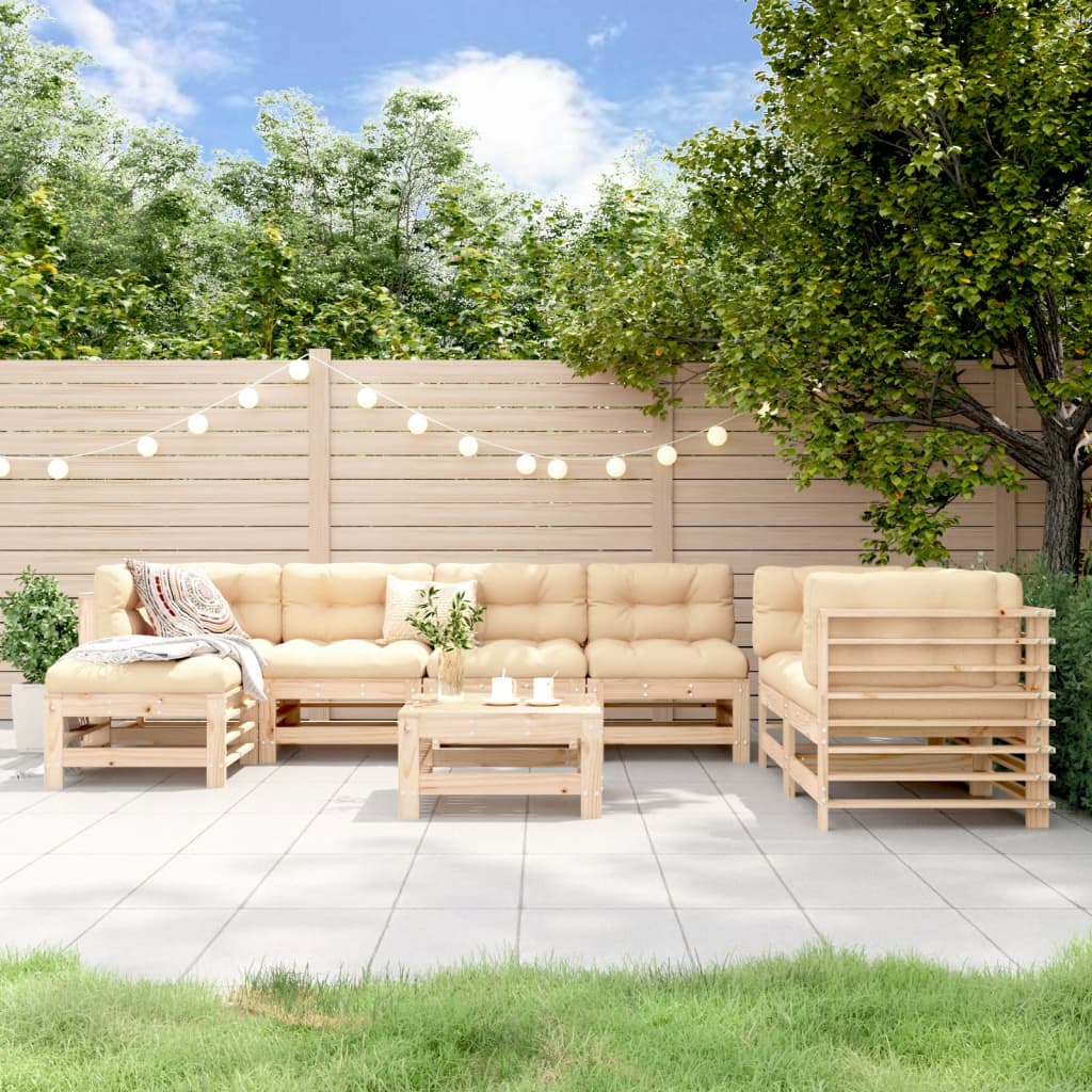 vidaXL Set mobilier de grădină din 8 piese, lemn masiv de pin vidaXL Set mobilier de grădină din 8 piese, lemn masiv de pin