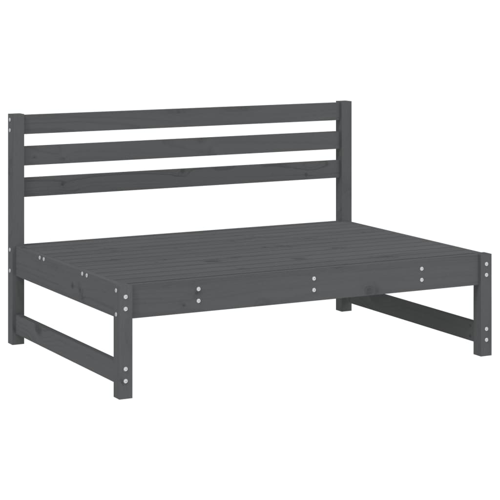 vidaXL Set mobilier relaxare grădină, 2 piese, gri, lemn masiv de pin