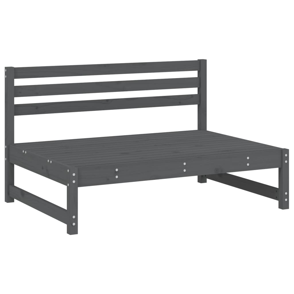 vidaXL Set mobilier relaxare de grădină, 4 piese, gri, lemn masiv pin