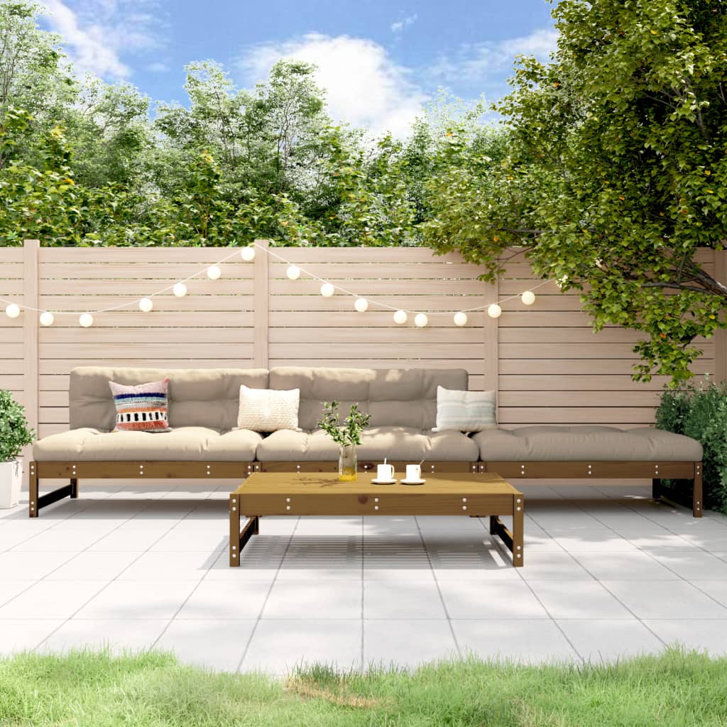 vidaXL Set mobilier pentru grădină 4 piese, maro miere, lemn masiv pin vidaXL Set mobilier pentru grădină 4 piese, maro miere, lemn masiv pin