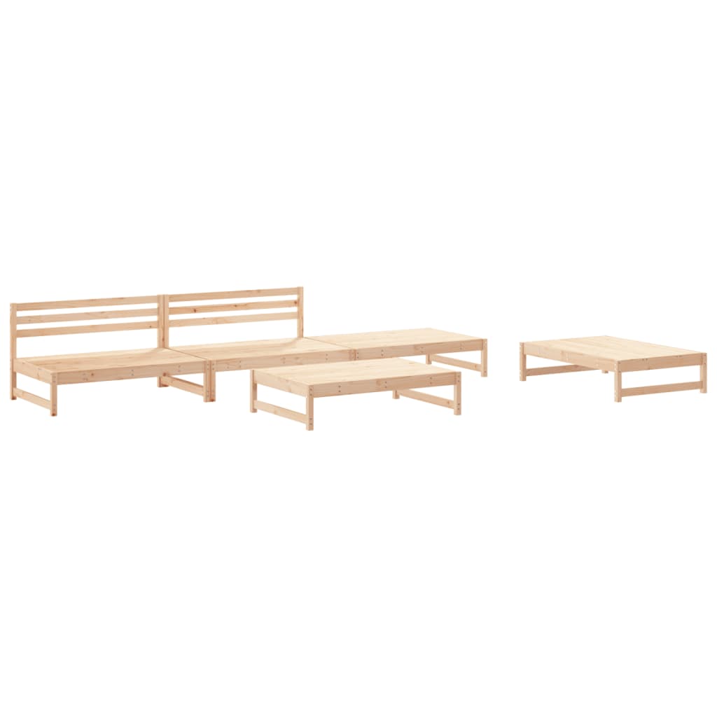 vidaXL Set mobilier relaxare de grădină 5 piese lemn masiv de pin vidaXL Set mobilier relaxare de grădină 5 piese lemn masiv de pin