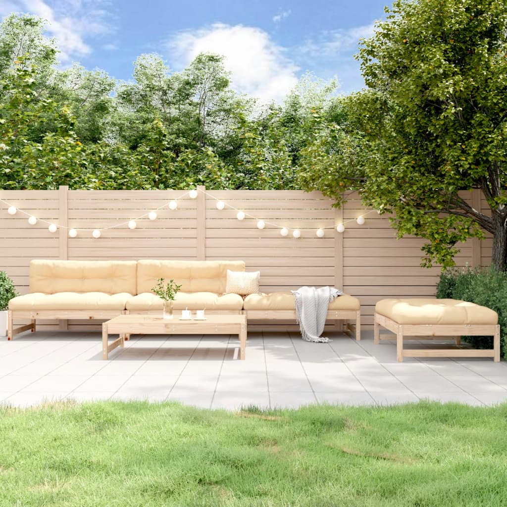 vidaXL Set mobilier relaxare de grădină 5 piese lemn masiv de pin vidaXL Set mobilier relaxare de grădină 5 piese lemn masiv de pin