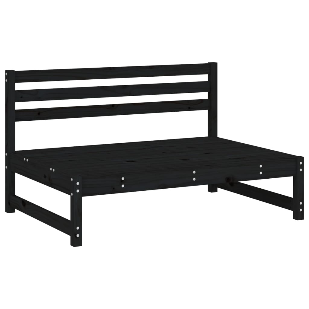 vidaXL Set Set mobilier relaxare grădină 5 piese negru lemn masiv pin