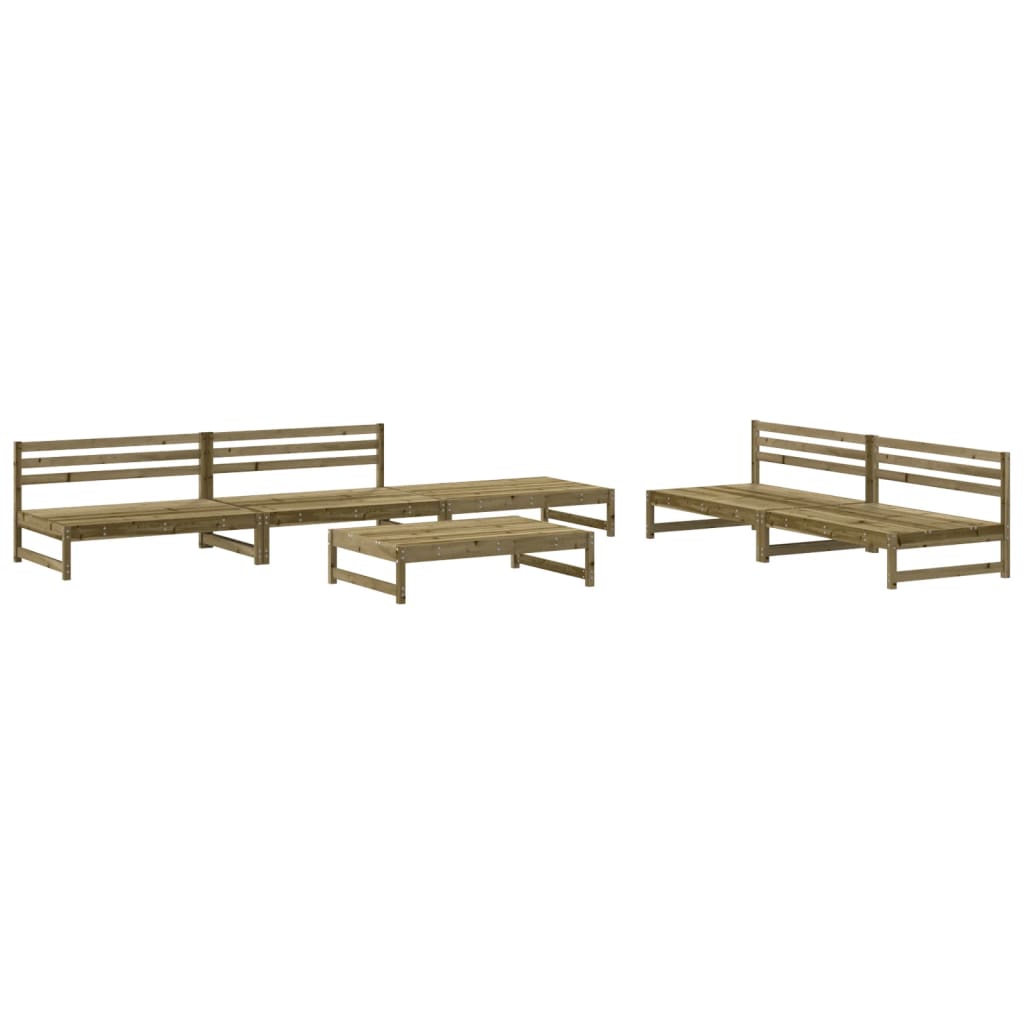 vidaXL Set mobilier relaxare de grădină, 6 piese, lemn de pin tratat
