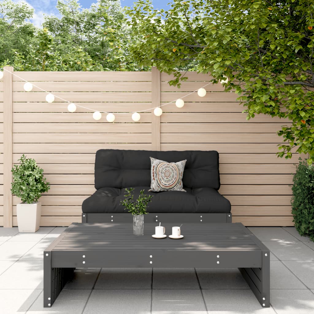 vidaXL Set mobilier relaxare grădină, 2 piese, gri, lemn masiv de pin vidaXL Set mobilier relaxare grădină, 2 piese, gri, lemn masiv de pin