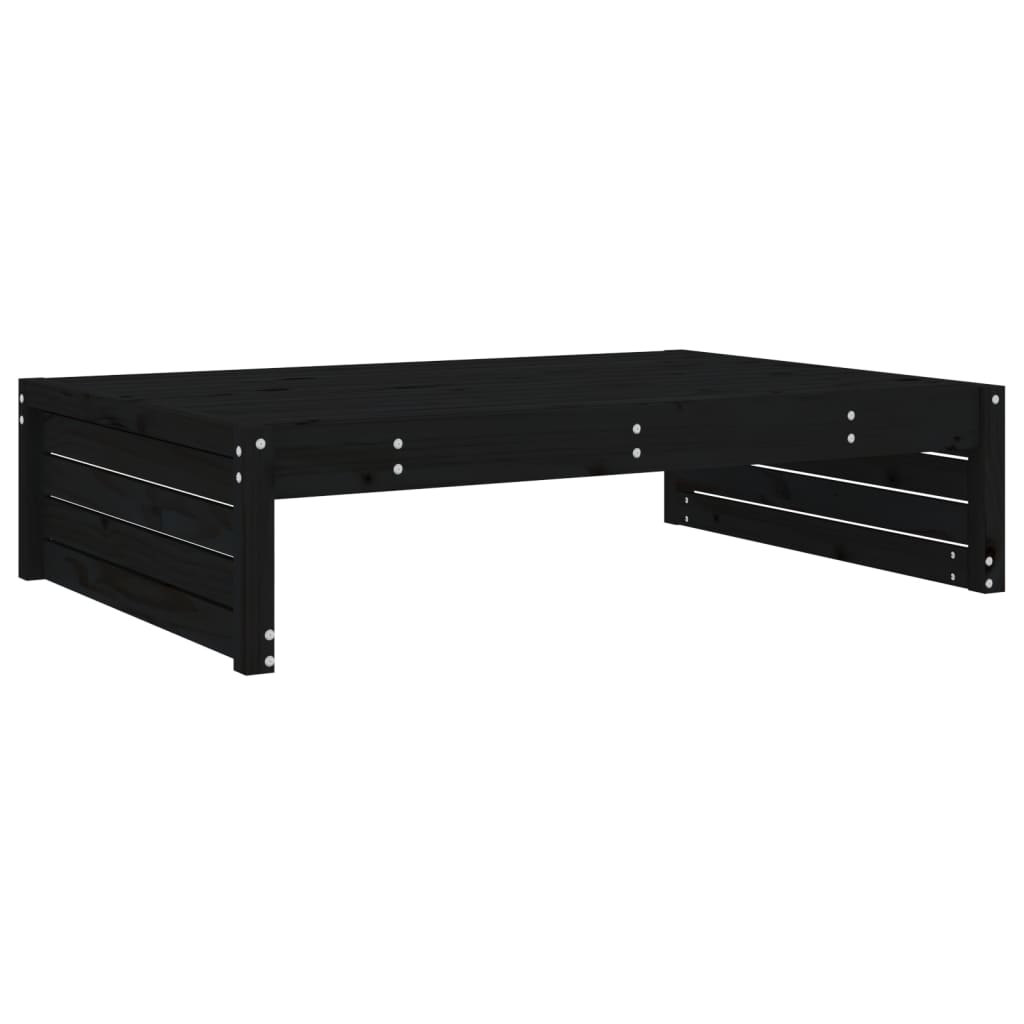 vidaXL Set mobilier relaxare de grădină 4 piese, negru, lemn masiv pin