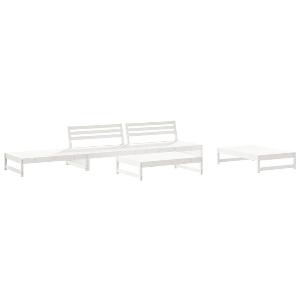 vidaXL Set mobilier de grădină, 6 piese, alb, lemn masiv pin vidaXL Set mobilier de grădină, 6 piese, alb, lemn masiv pin