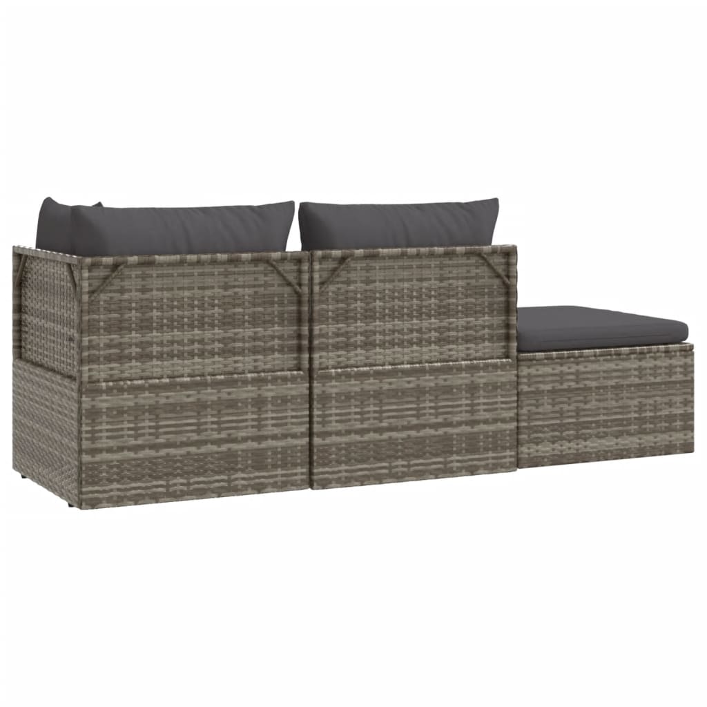 vidaXL Set mobilier de grădină cu perne, 4 piese, gri, poliratan vidaXL Set mobilier de grădină cu perne, 4 piese, gri, poliratan