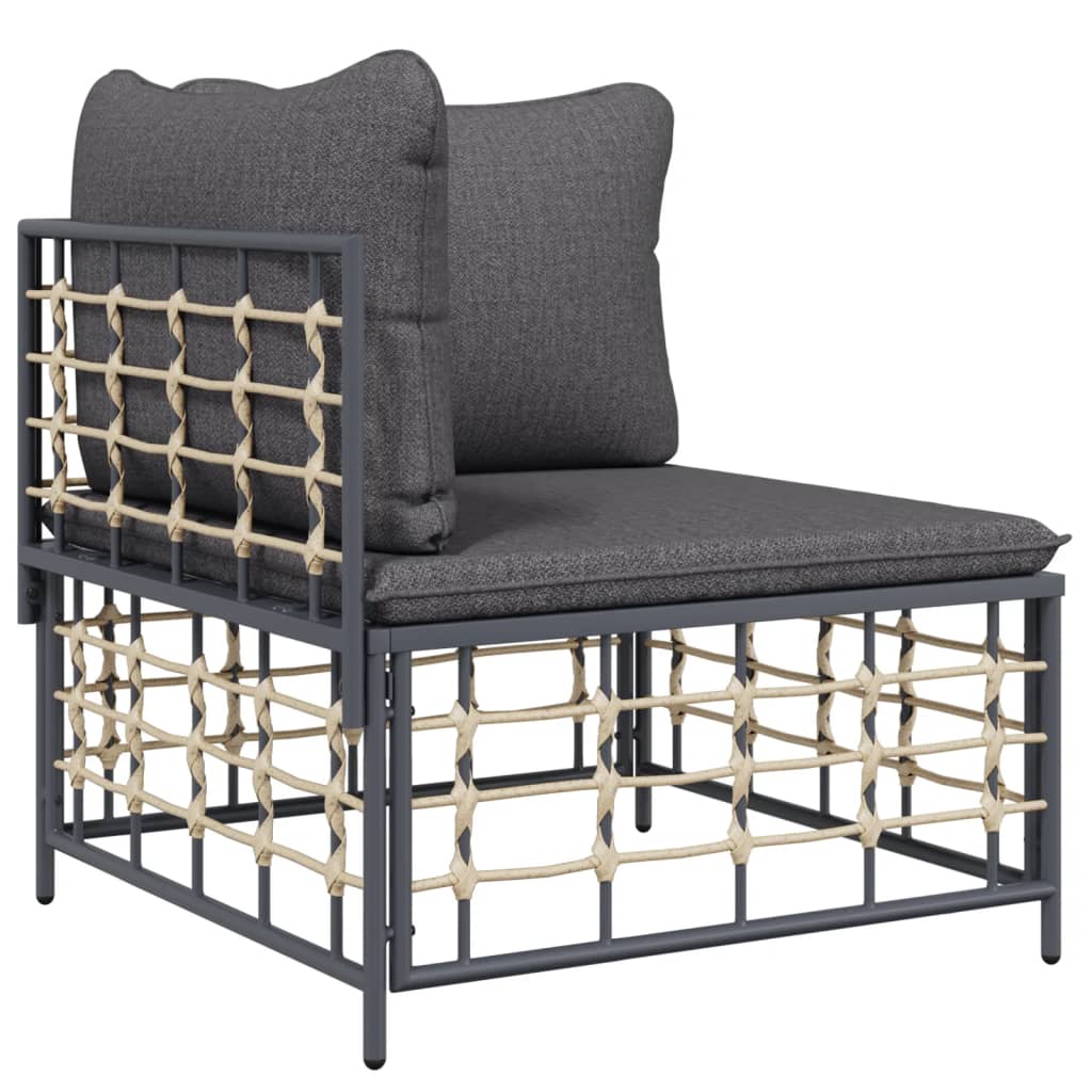 vidaXL Set mobilier de grădină cu perne, 7 piese, antracit, poliratan vidaXL Set mobilier de grădină cu perne, 7 piese, antracit, poliratan