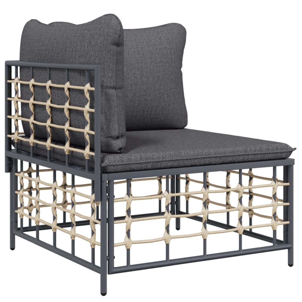 vidaXL Set mobilier de grădină cu perne, 10 piese, antracit, poliratan vidaXL Set mobilier de grădină cu perne, 10 piese, antracit, poliratan