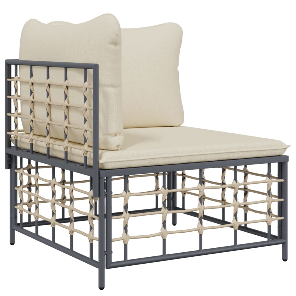 vidaXL Set mobilier de grădină cu perne, 11 piese, antracit, poliratan vidaXL Set mobilier de grădină cu perne, 11 piese, antracit, poliratan