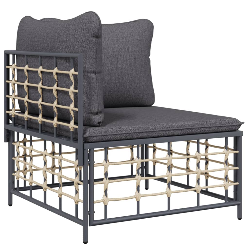 vidaXL Set mobilier de grădină cu perne, 9 piese, antracit, poliratan