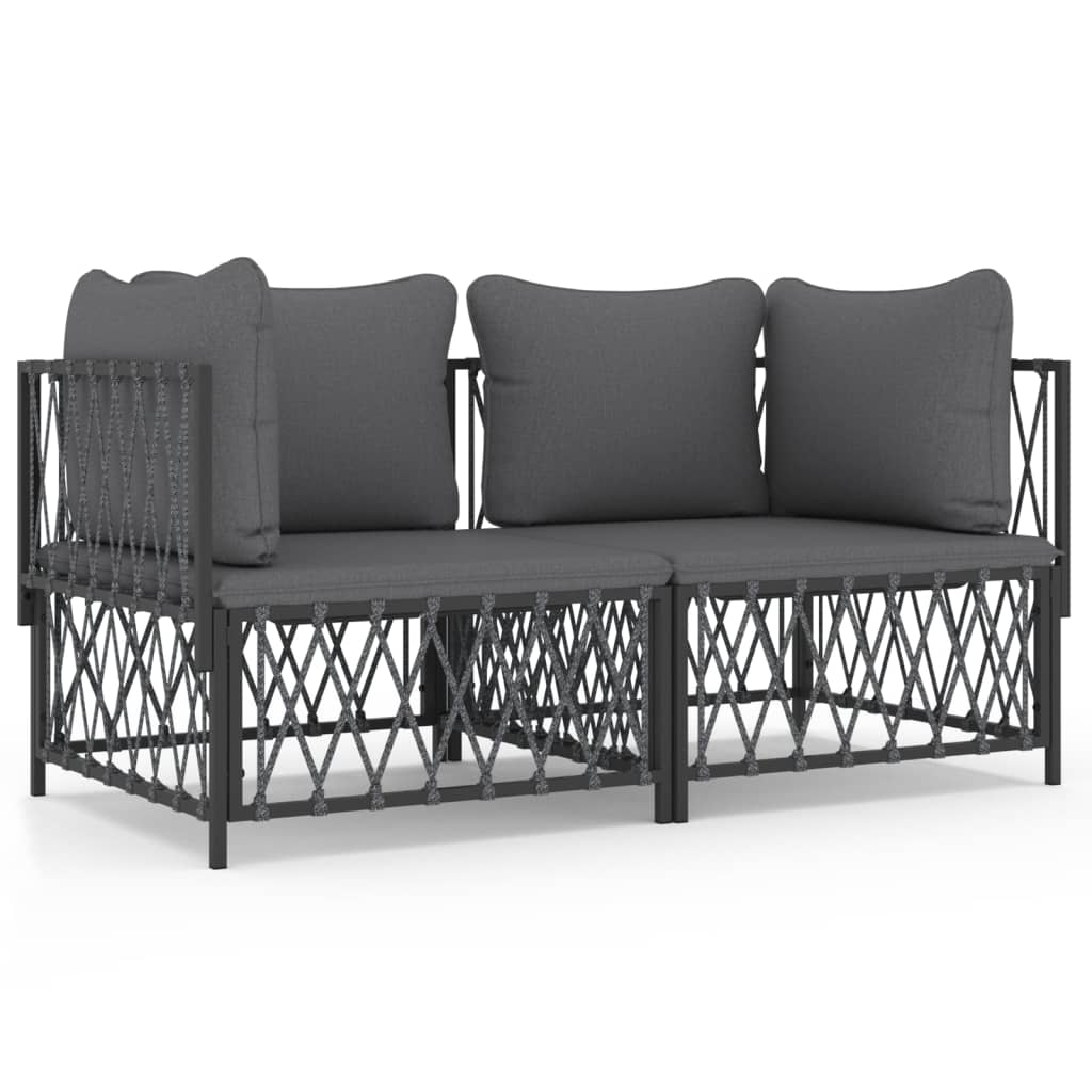 vidaXL Set mobilier de grădină, antracit, 2 piese, oțel vidaXL Set mobilier de grădină, antracit, 2 piese, oțel