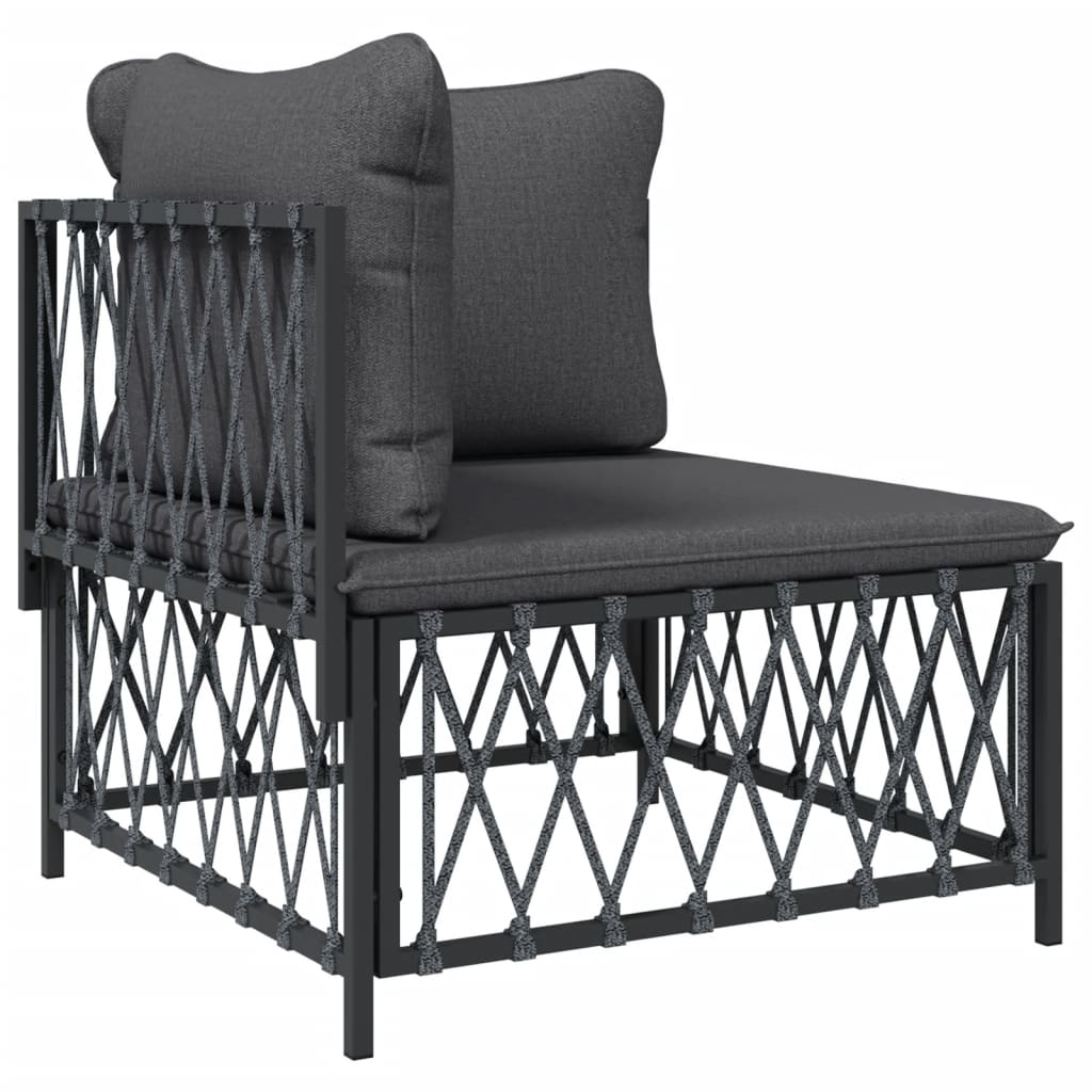 vidaXL Set mobilier de grădină, antracit, 2 piese, oțel vidaXL Set mobilier de grădină, antracit, 2 piese, oțel