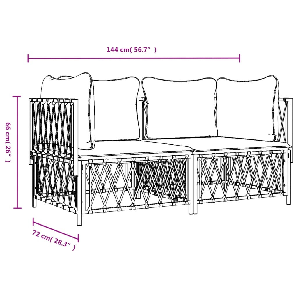 vidaXL Set mobilier de grădină, antracit, 2 piese, oțel vidaXL Set mobilier de grădină, antracit, 2 piese, oțel