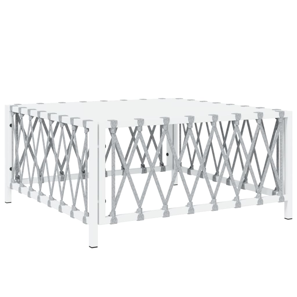 vidaXL Set mobilier de grădină, 5 piese, cu perne, alb, oțel vidaXL Set mobilier de grădină, 5 piese, cu perne, alb, oțel