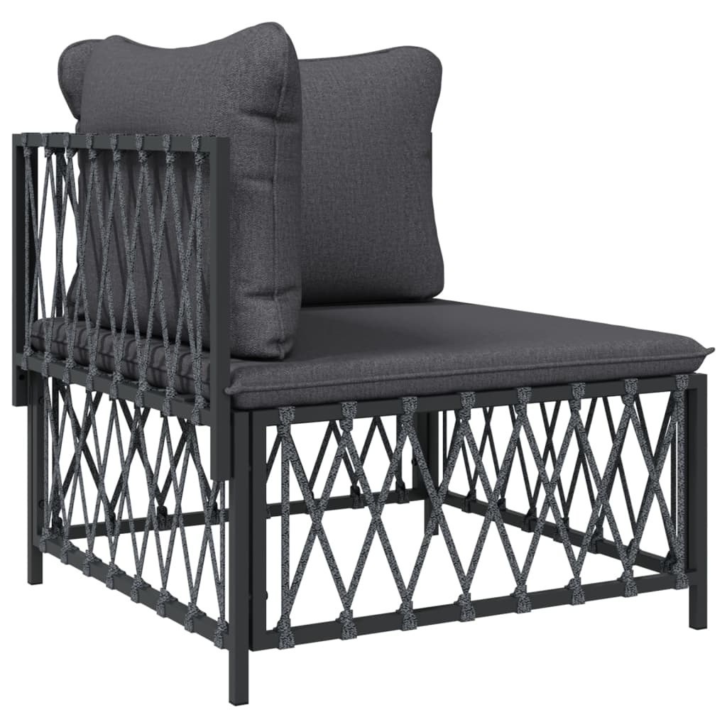 vidaXL Set mobilier de grădină, 5 piese, cu perne, antracit, oțel vidaXL Set mobilier de grădină, 5 piese, cu perne, antracit, oțel